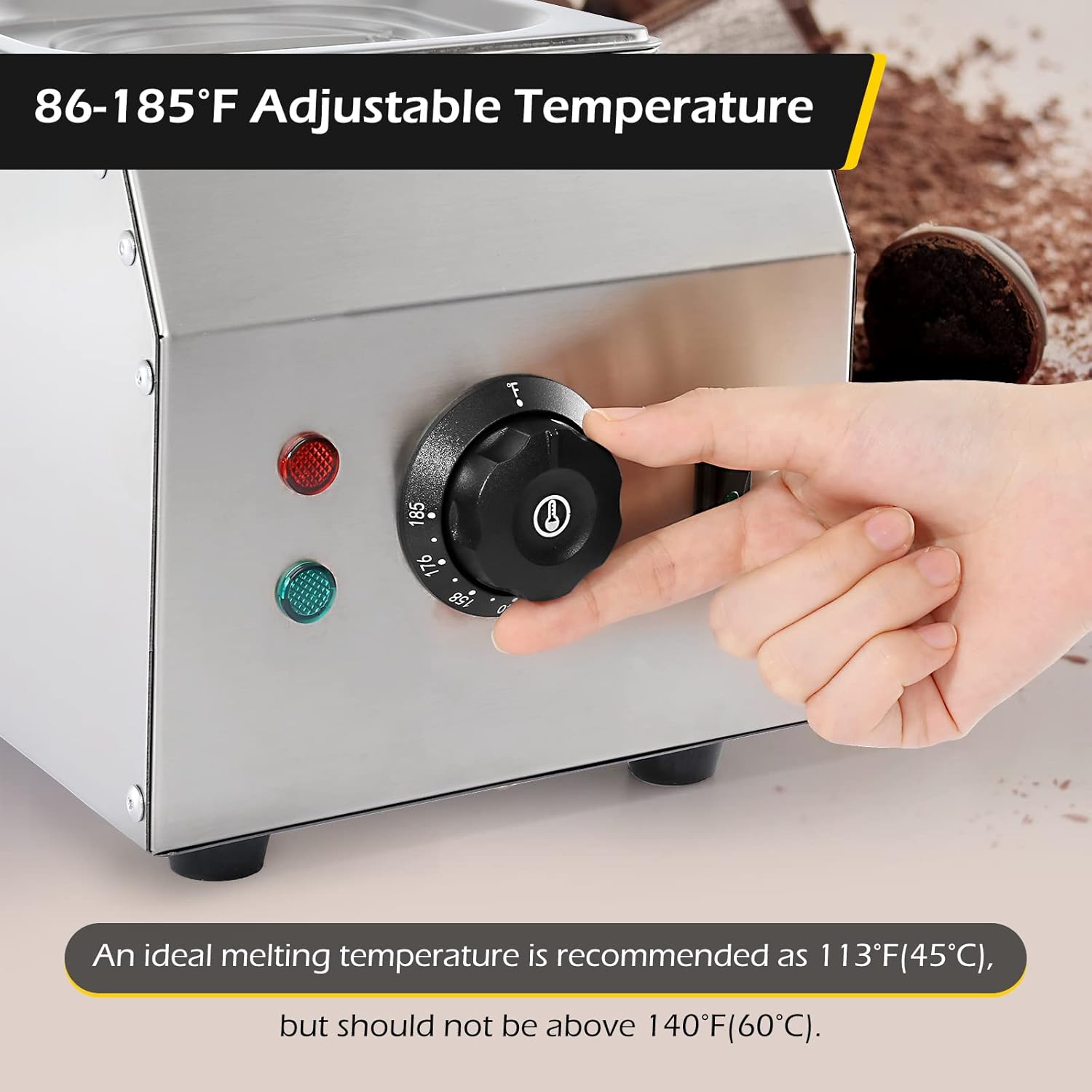 2-Tanks Chocolate Melting Machine 1000W Electric Chocolate Melter Z5062