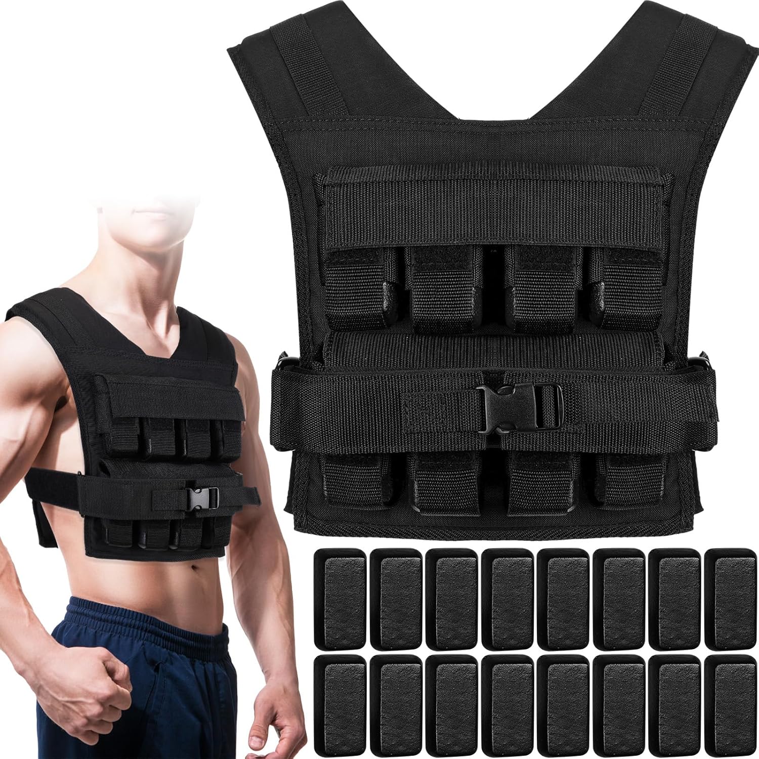 35lbs Adjustable Weighted Vest with Iron Weights G4178