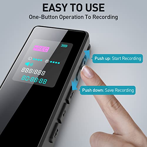 64GB Digital Audio Voice Recorder with Playback, Noise Reduction, MP3 Player O788