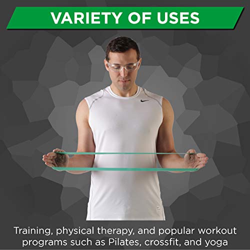 Latex Mini Resistance Band Loop, 12 Inch, Green, Heavy Z274538