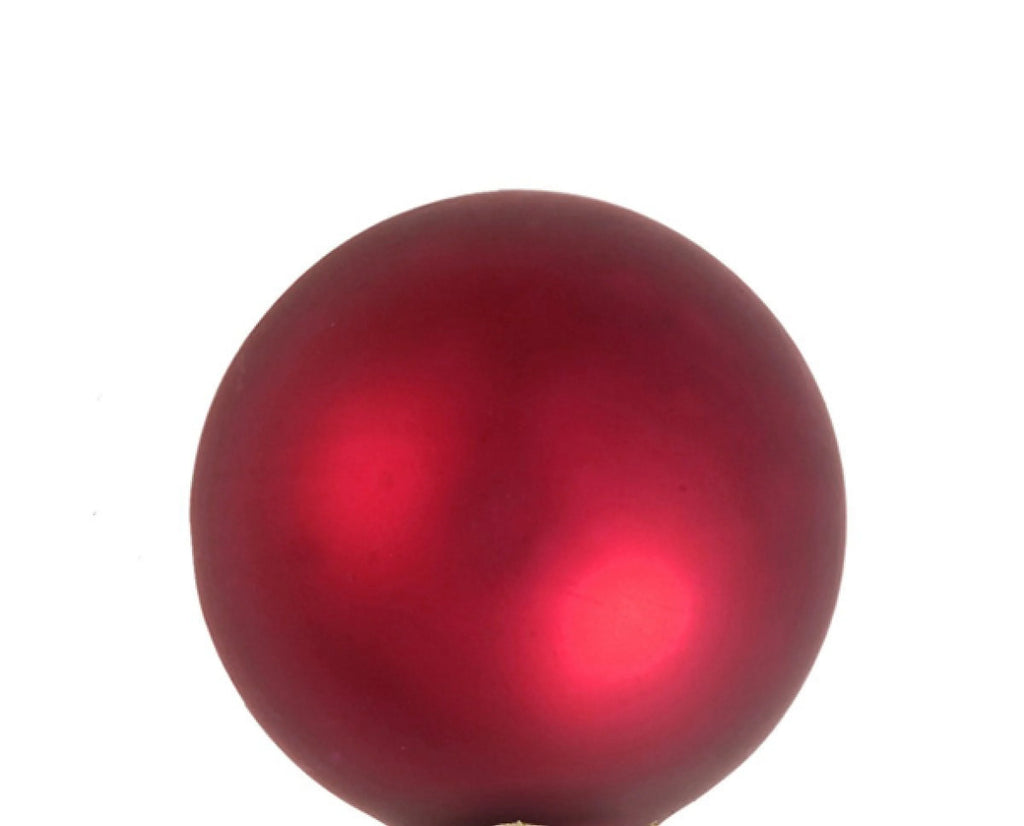 Red Matte Finish Glass Christmas Ball Ornaments - 6ct T572711
