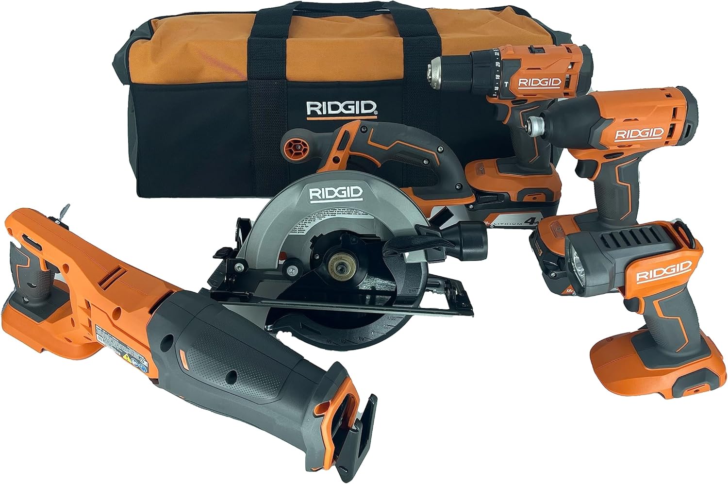 18V Lithium-Ion Cordless 5-Tool Kit with 4.0 Ah Batteries and Charger W211