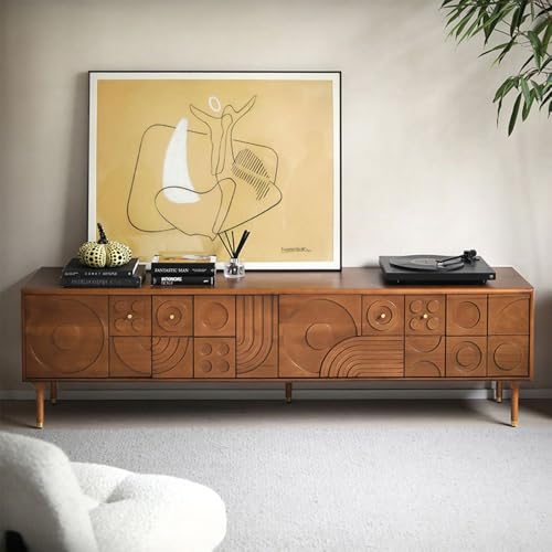 Walnut Wood TV Stand with Storage, 70.87" H467387