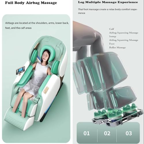Green 3D Zero Gravity Massage Chair with Bluetooth Speaker R642523