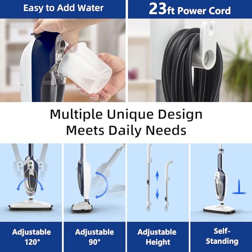 10-in-1 Floor Steamer Detachable Multi-Purpose Handheld Steam Cleaner with 11 Accessories F374883