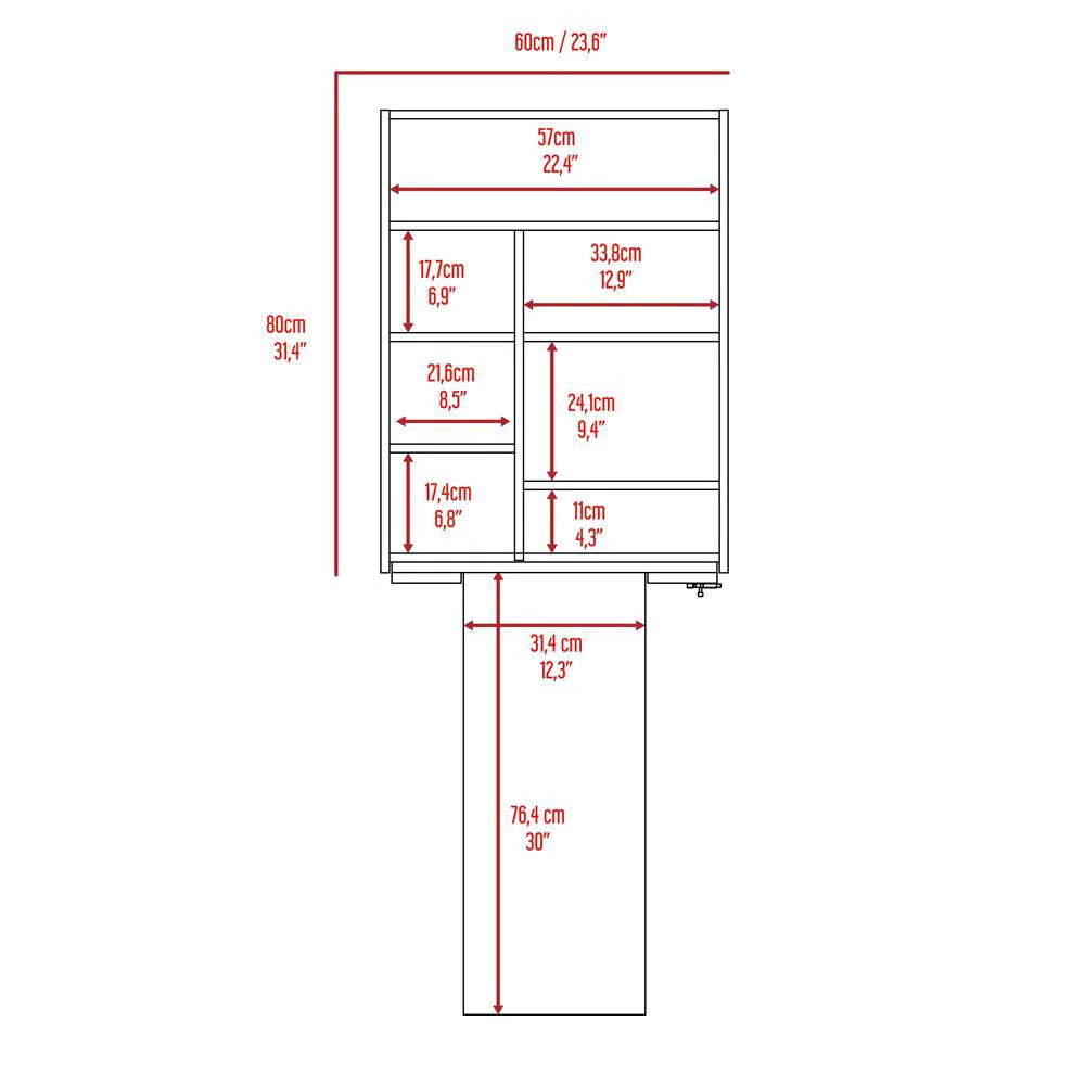 White Foldable Wall Desk Table U2713