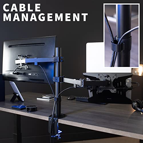 Full Motion Monitor and Laptop Desk Mount Articulating Double Arm VESA Stand J416