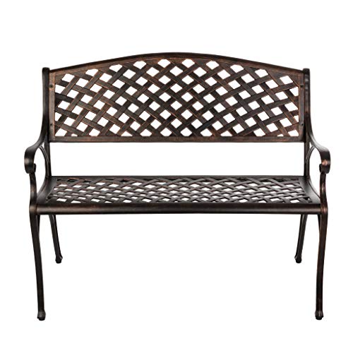 Antique Bronze Cast Aluminum Patio Bench Q331452