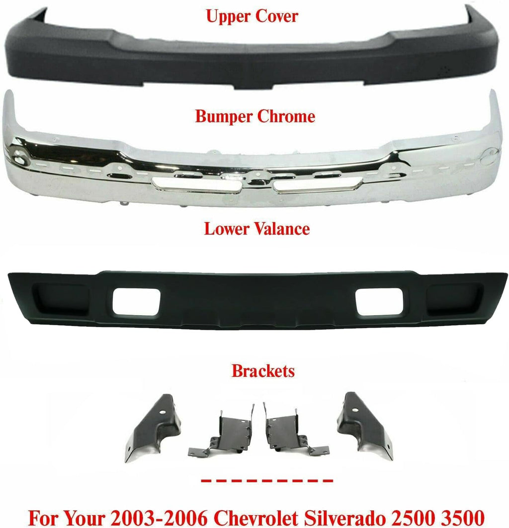 Front Bumper Chrome Steel Set G43559