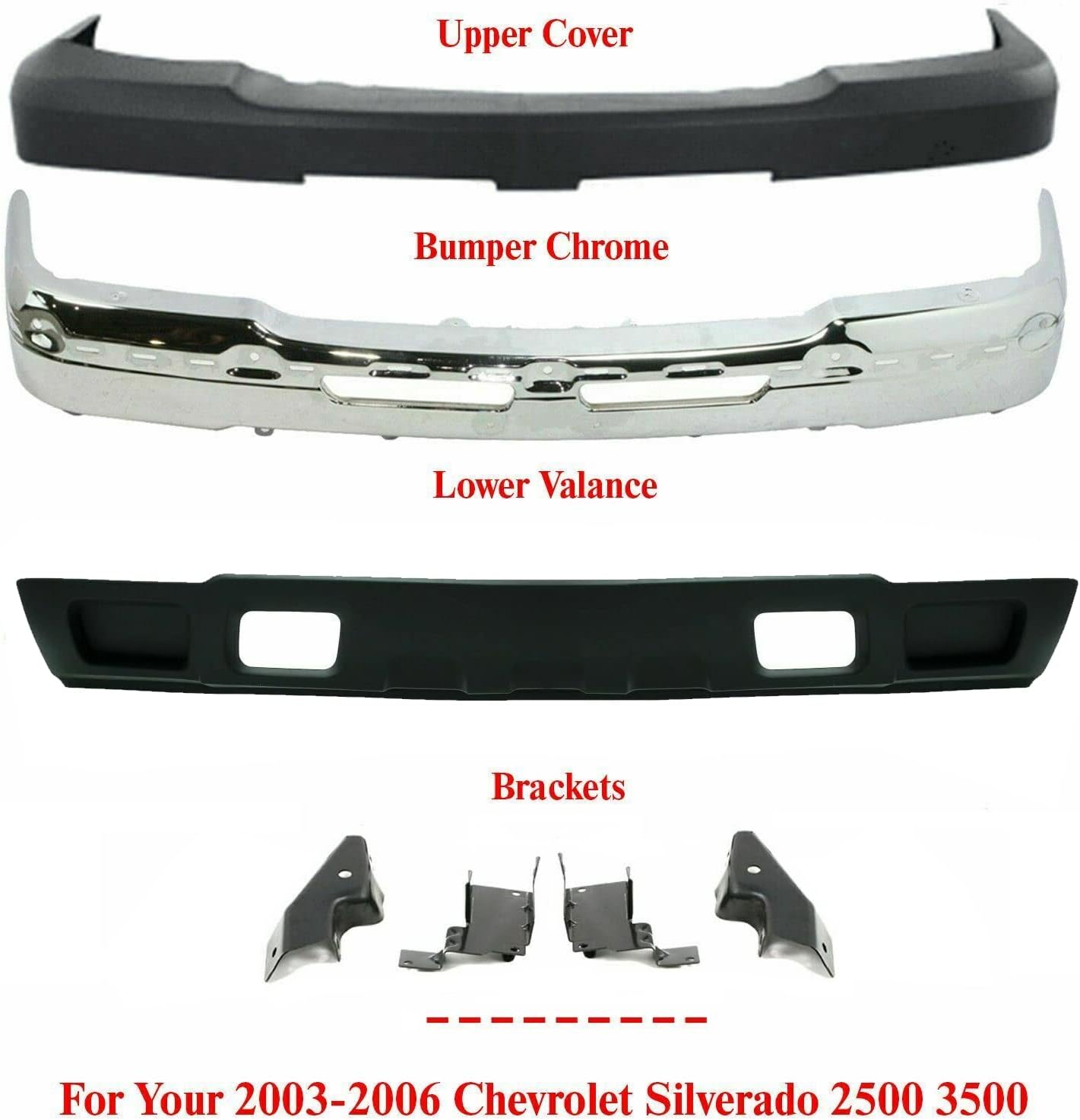 Front Bumper Chrome Steel Set G43559