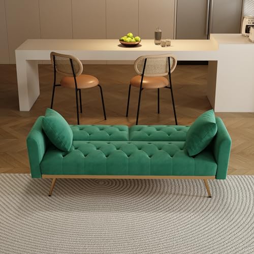 Green Velvet Convertible Sofa Bed S9056