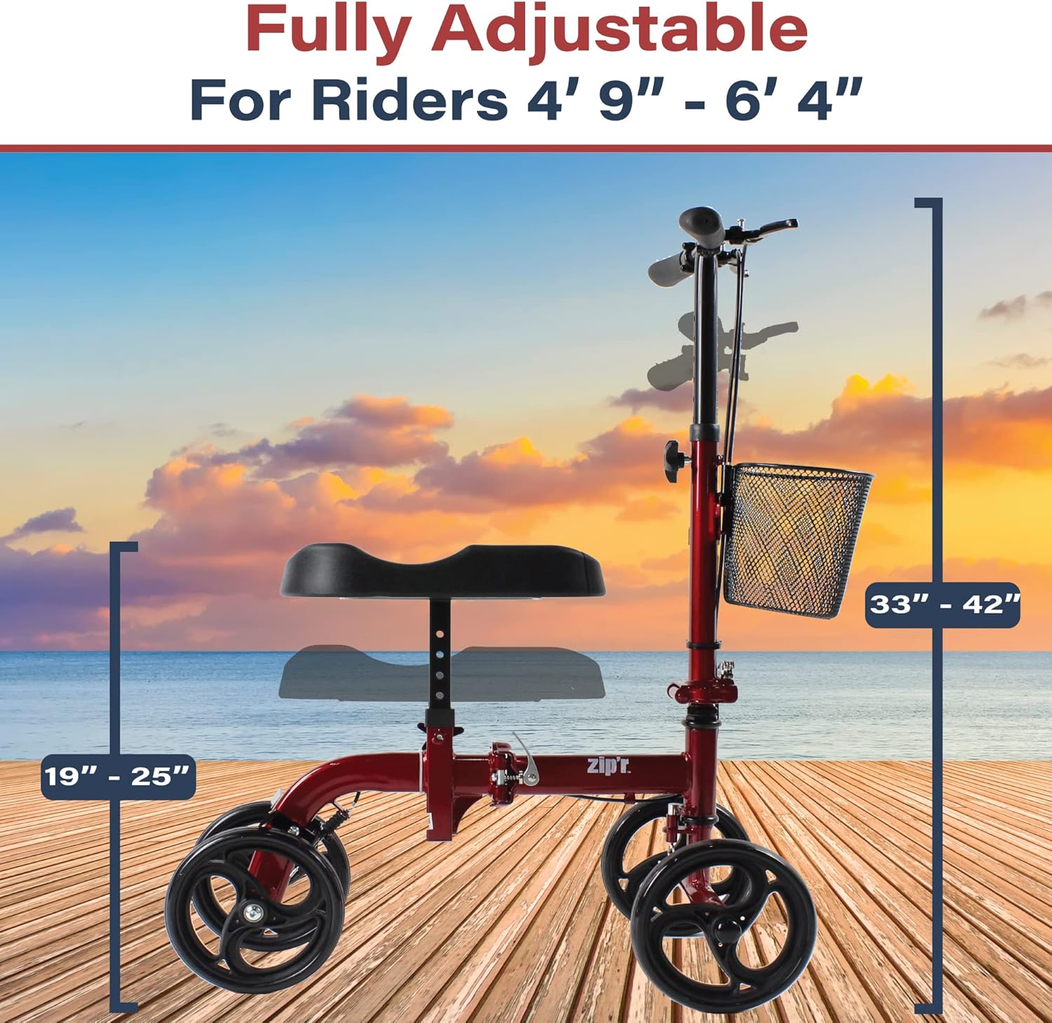 Folding Knee Scooter with Removable Basket Y1009