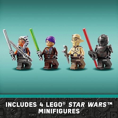 LEGO Star Wars T-6 Jedi Shuttle Spaceship Toy Building Set with 4 Minifigures K5348