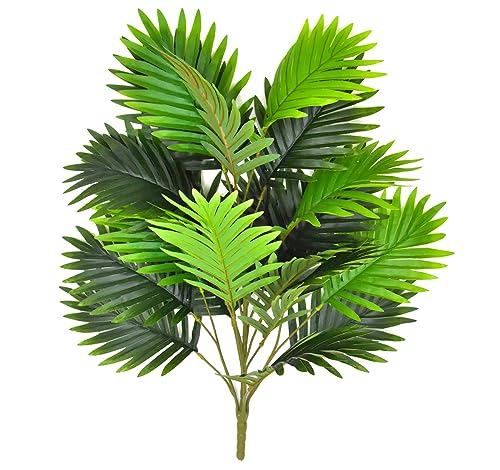 30" 2PCS Artificial Tropical Palm Leaf Bush Plastic Greenery Areca Palm Plant 21 Leaves per Bush U733522