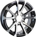 2-Pack Aluminum Trailer Wheels 12X4 12 Inch Rim Black Machined 5 Lug L889809