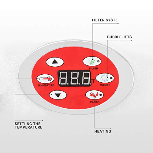 Portable Inflatable Hot Tub with 120 Bubble Jets, Black/White G574856