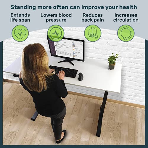 Black Electric Standing Desk Frame 60 x 24 Inch with Memory Settings U397