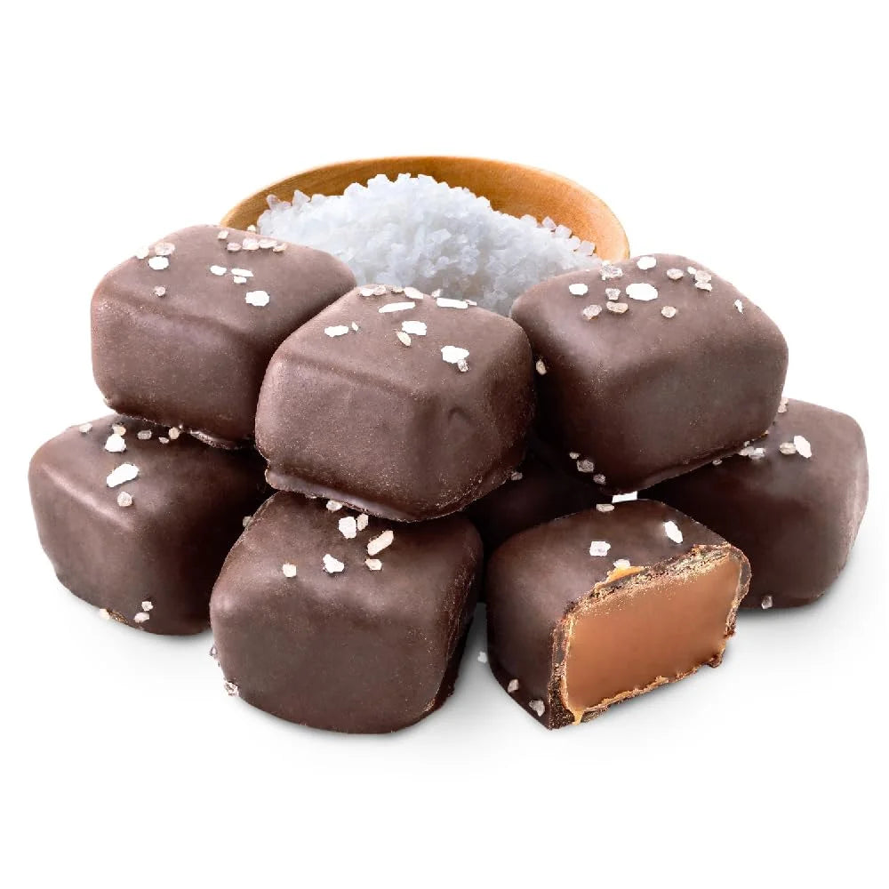 Dark Chocolate Sea Salt Caramel Squares Candy, 2-Pound Pack C343419