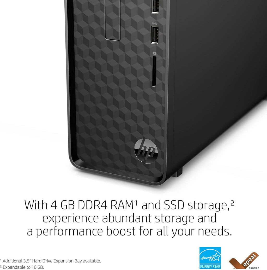 Slim Desktop, AMD Athlon Silver 3050U, 4GB RAM, 256 GB SSD, Windows 10 Home, Jet Black R576