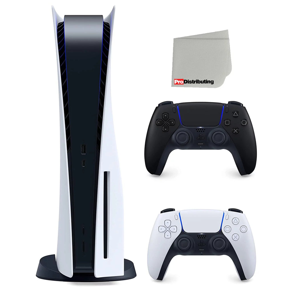 Playstation 5 Disc Version with Midnight Black Controller and Cleaning Cloth S270711