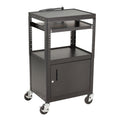 Adjustable Height Metal AV Cart with Cabinet L94269