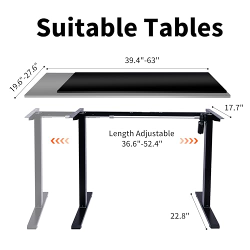 Black Height Adjustable Electric Standing Desk Frame N2691