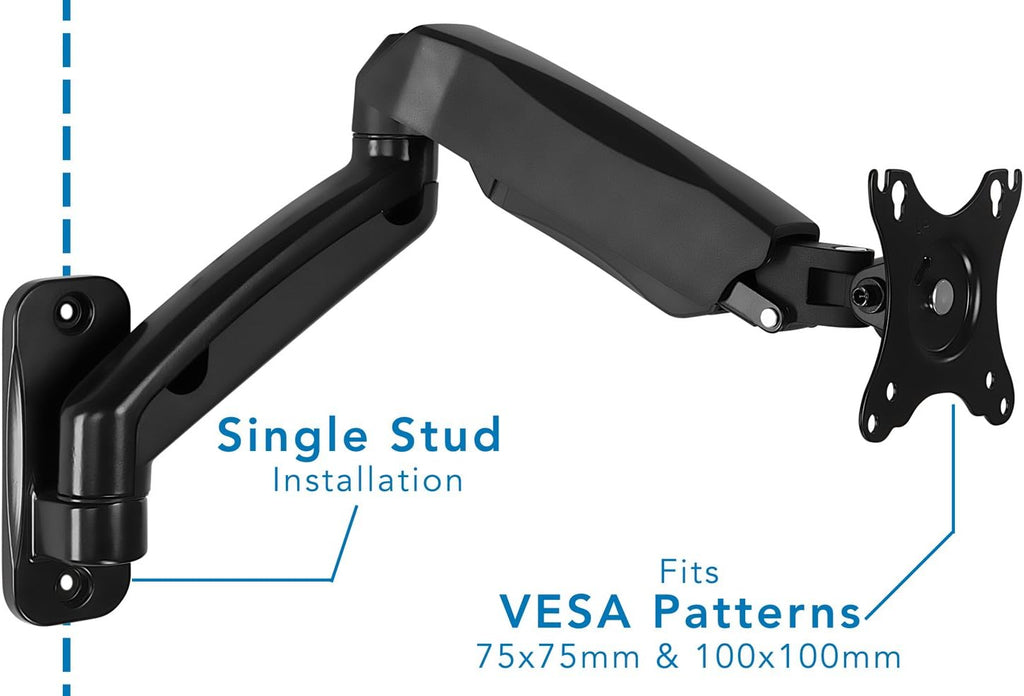 Full Motion Gas Spring Monitor Wall Mount Arm for 13-32 Inch Screens U355