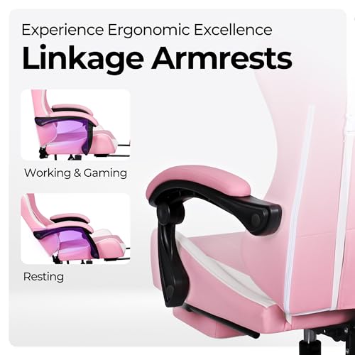 Black PU Leather High Back Ergonomic Video Gaming Chair with Footrest A404