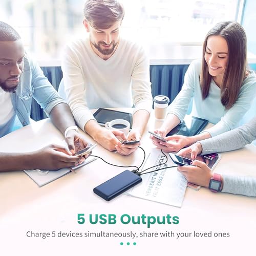 38800mAh LCD Display Power Bank with 5 USB Outputs and USB-C F678