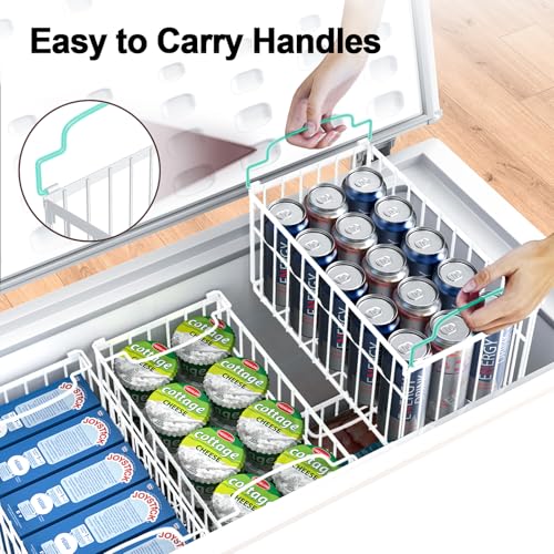 4 Pack Stackable Black Freezer Organizer Bins with Handles G345