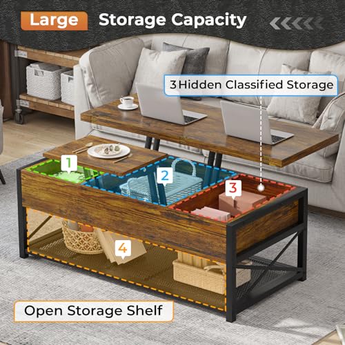 Black Lift Top Coffee Table with Storage D9225