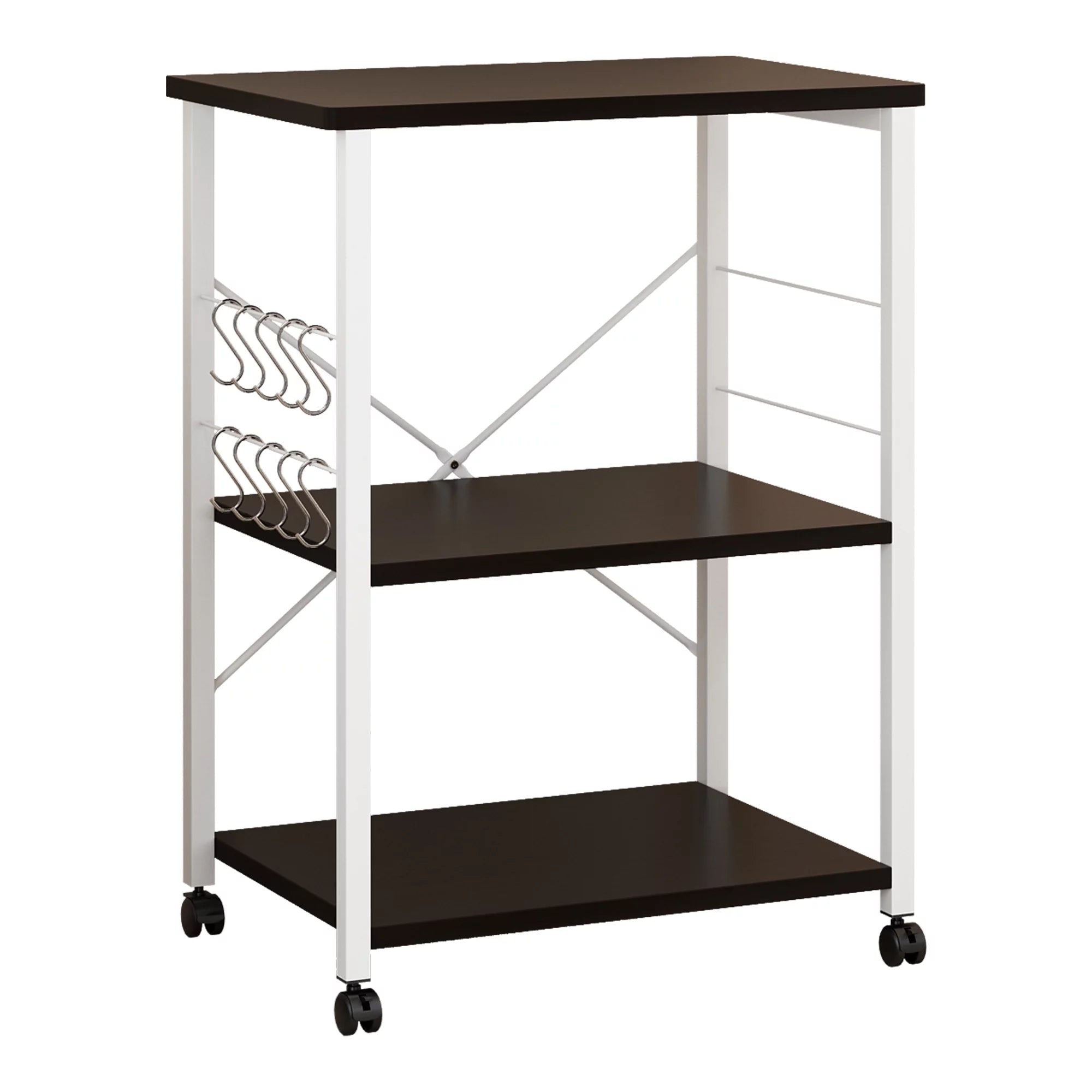 3-Tier Rolling Kitchen Cart with Microwave Stand Q384203