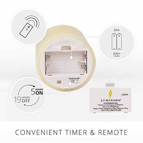 Set of 3 LED Pillar Candles with Remote (Ivory) D30205