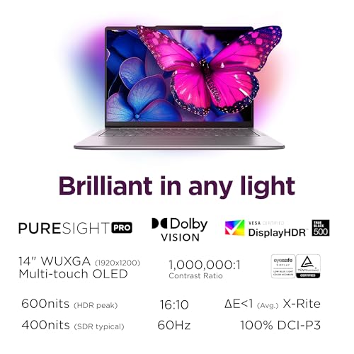 14" WUXGA OLED Display Laptop with Core Ultra 7 Processor 256V, 16 GB Memory, 1 TB Storage, Luna Grey S384