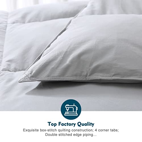 100% Organic Cotton Quilted Medium Warm King Comforter (106x90, Ivory White) M4732