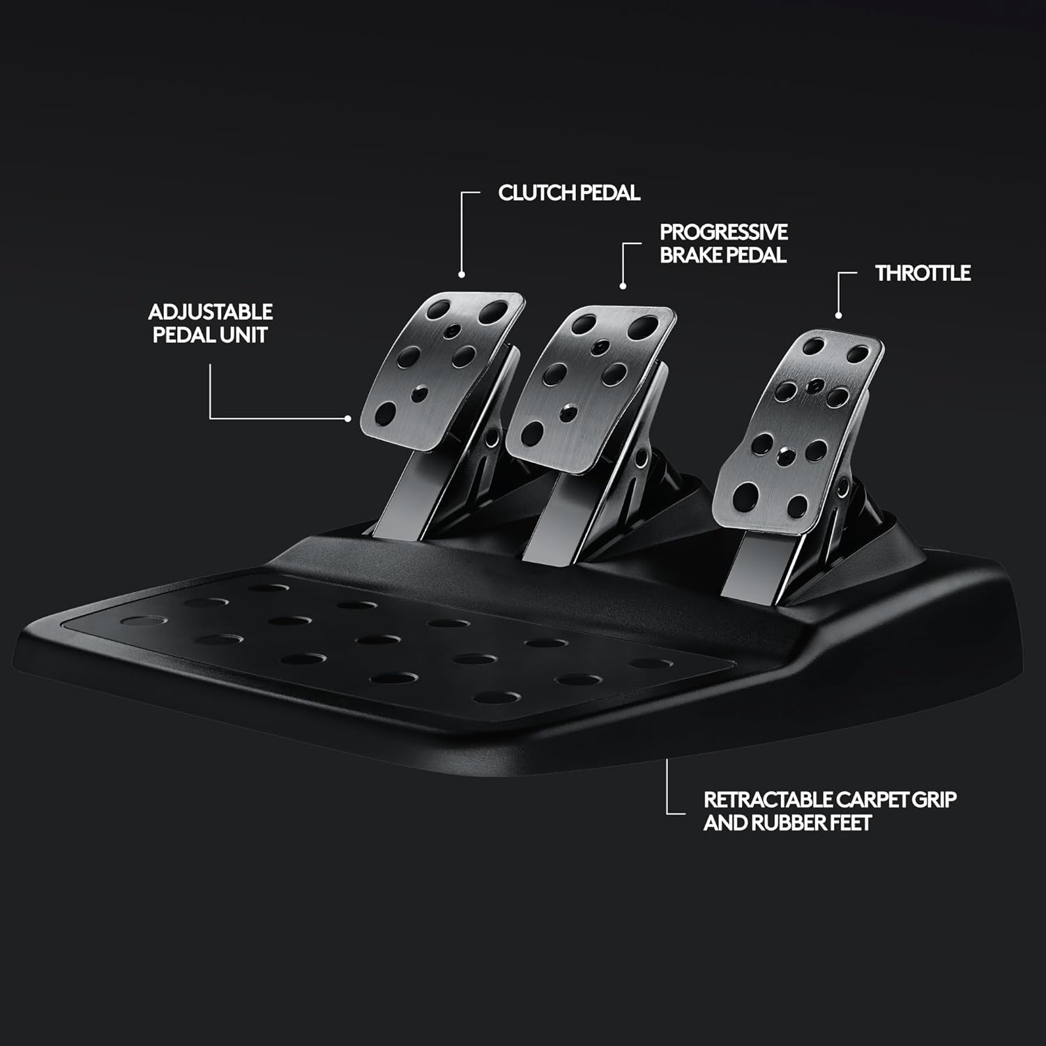 Black Leather Steering Wheel with Floor Pedals I175499