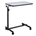 Dark Wood Grain Color Tilting Overbed Table with Wheels P781080