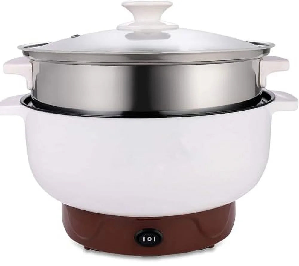 4-In-1 Electric Stainless Steel Non-Stick Hot Pot Cooker 2.3L Portable Skillet Grill Pan P520