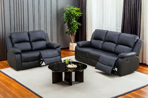 Brown Bonded Leather Recliner Sofa Set B140