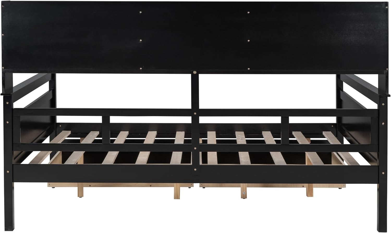 Espresso Full Size Wood Daybed with 2 Storage Drawers L8018