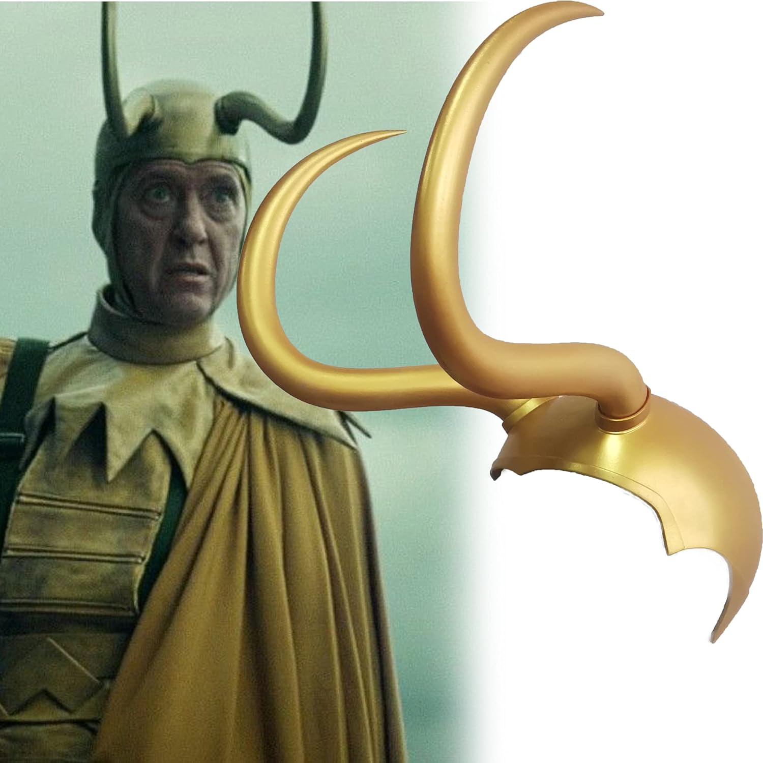 Gold Latex Crown Horn Helmet Mask W856090