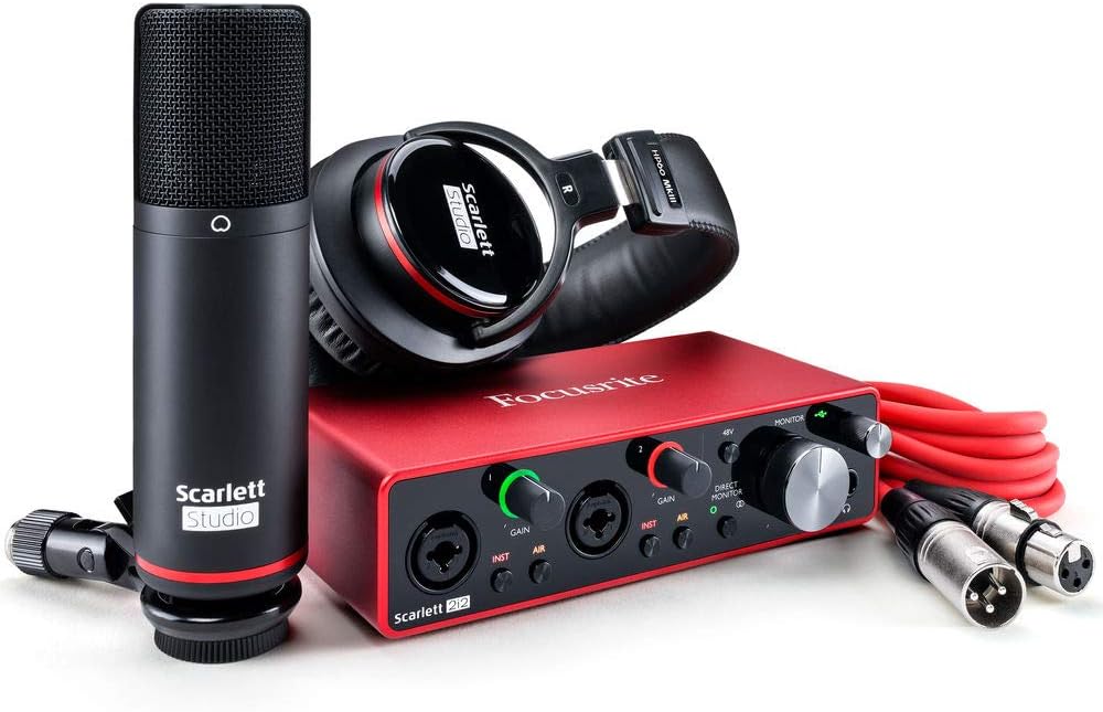 2-in, 2-out USB Audio Interface with Microphone & Headphones I78523