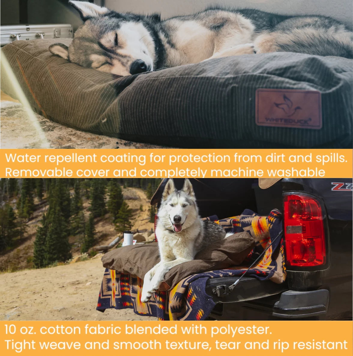 Canvas Dog Bed, Water-Repellent, Removable Washable Cover, Extra Large, Brown G131953