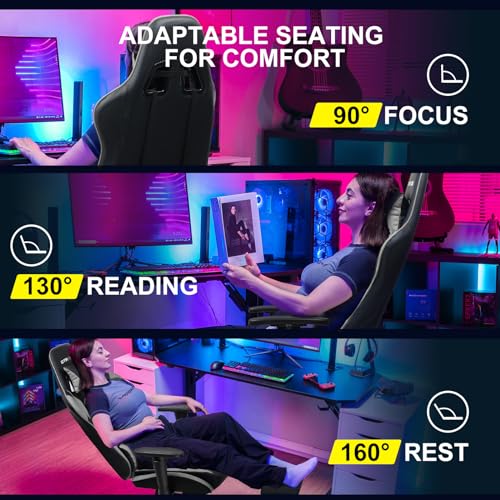 Blue Gaming Chair with Footrest U403530