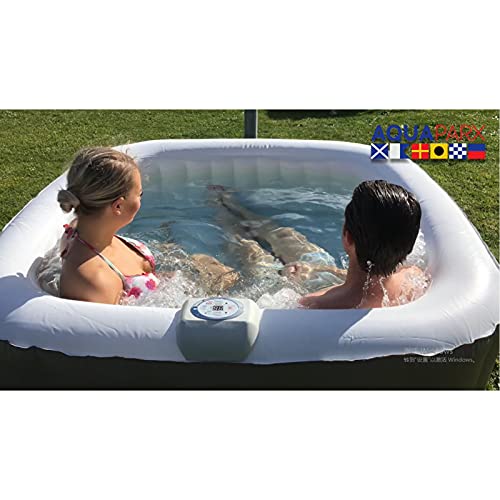 Portable Inflatable Hot Tub with 120 Bubble Jets, Black/White G574856