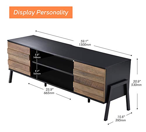 Mid Century Modern TV Stand, 60 inch S642