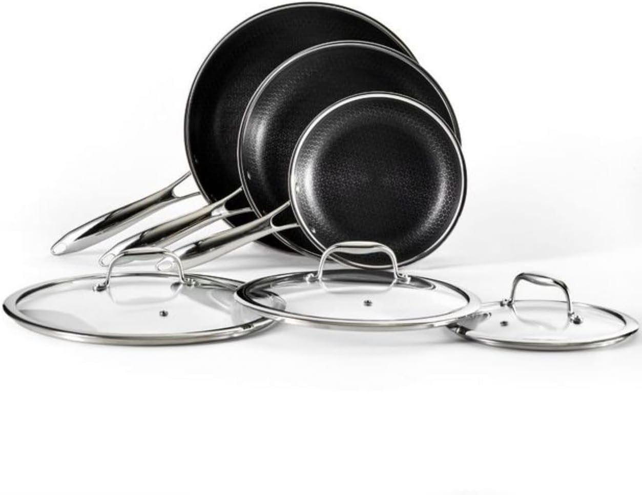 7-Piece Hybrid Stainless Steel Cookware Set with Lids and Wok V281