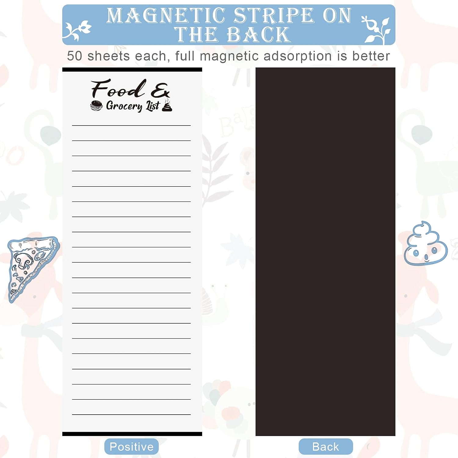 2 Pieces Magnetic List Set with Pen Holder V3715