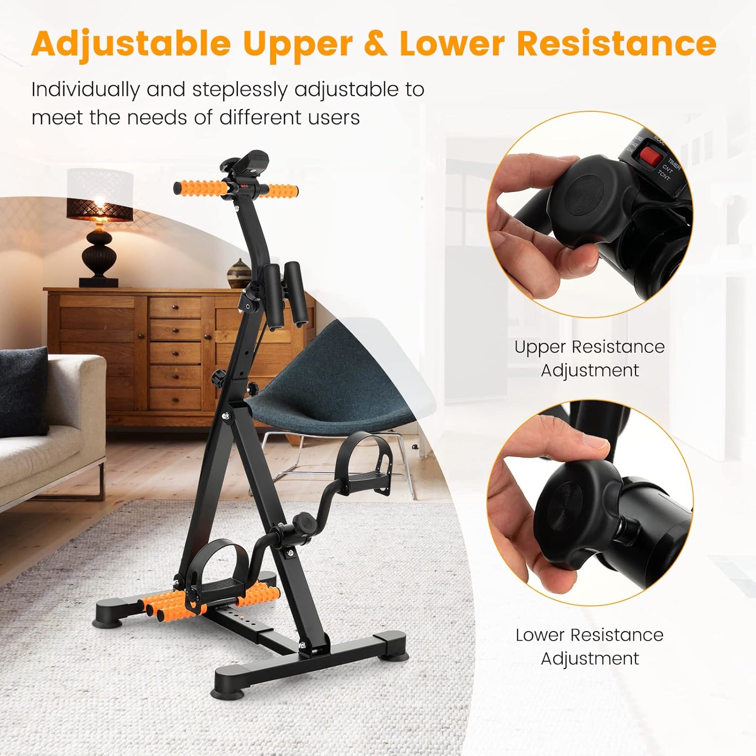 Pedal Exercise Bike with LCD Monitor, Adjustable Height and Length B834567