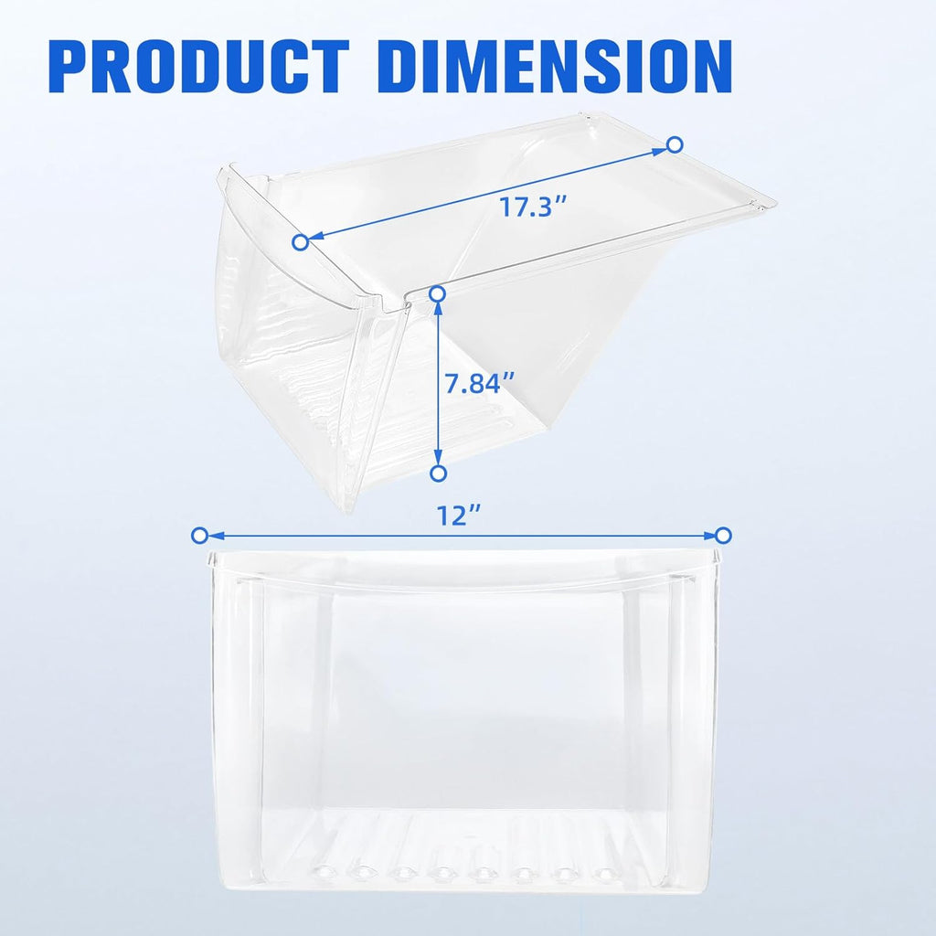 2Pcs Fridge Crisper Drawer & Crisper Bin Refrigerator Replacement R544